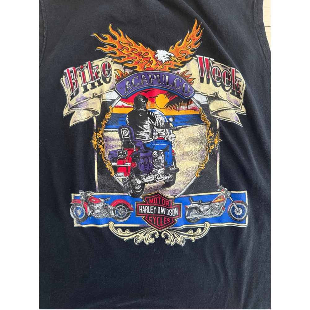 Vintage Harley Davidson Sleeveless Shirt – Acapulco Bike Week Graphic Tee Men’s - Picture 4 of 8
